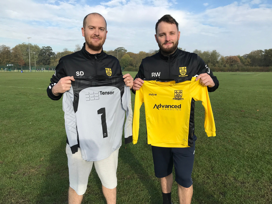 Priory Parkside u7 sponsorship kit modelled by assistant managers