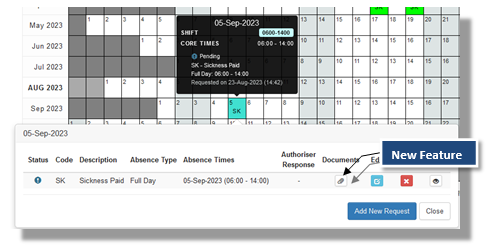 new absence request