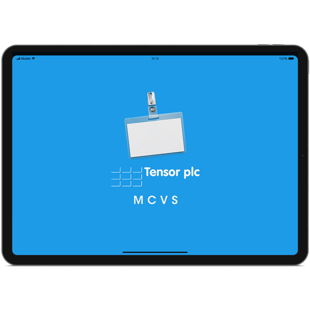 Tensor MCVS app running on a tablet computer