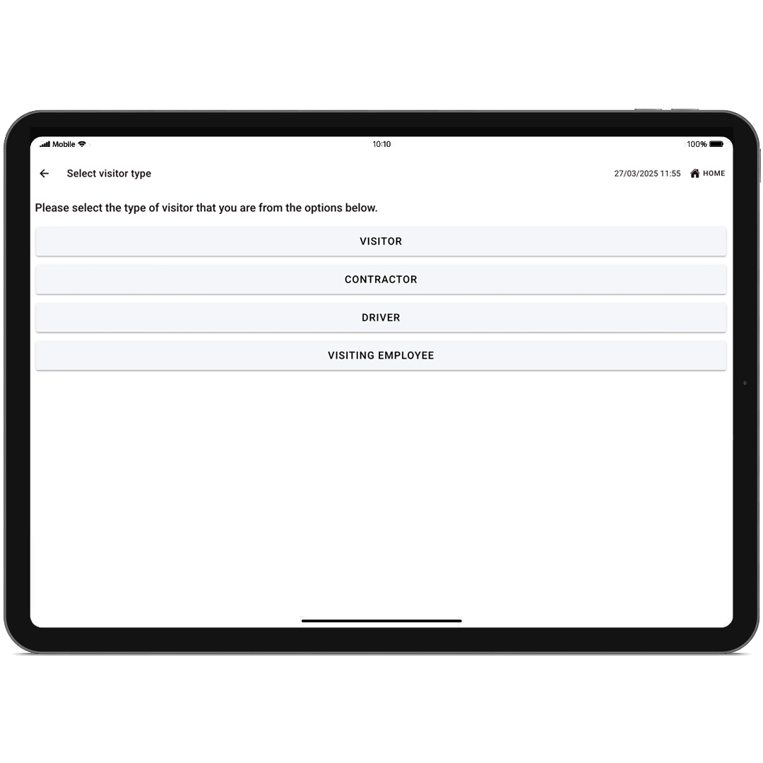 Tensor Self Service App - visitor-type