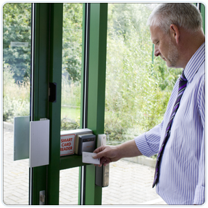 Building door access system keeps trespassers out of a property image 1