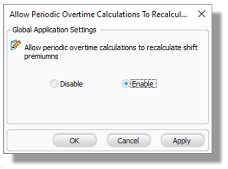 Tensor.NET Version 4.5.1.35 Allows Periodic Overtime Calculation to Recalculate Shift Premiums