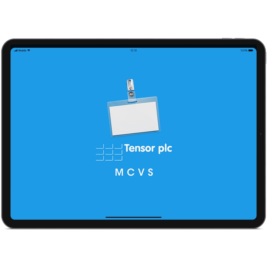 Tensor MCVS app running on a tablet computer