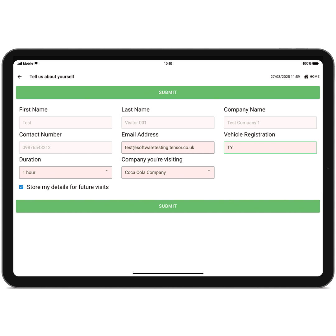 Tensor Self Service App personal-details.
